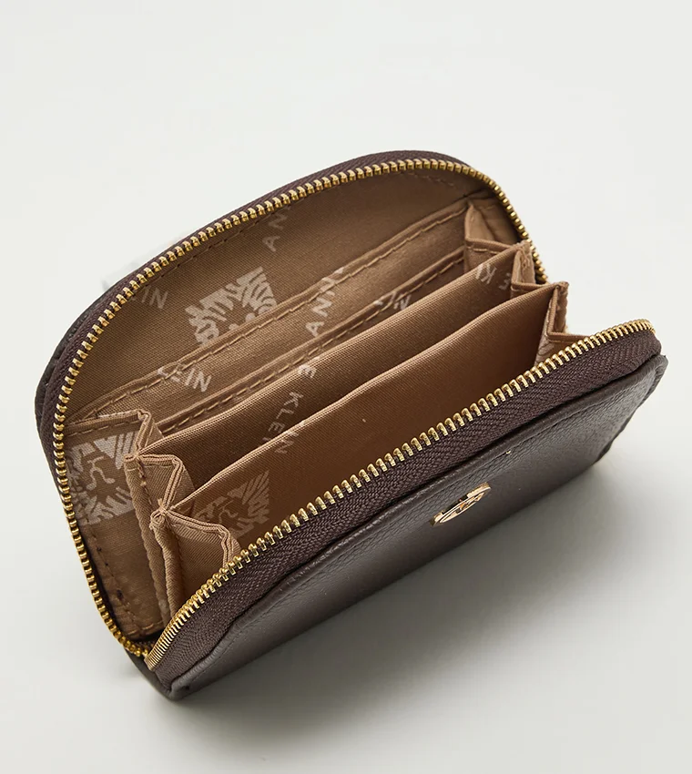 Anne Klein  Anne Klein Logo Detail Zip-around Card Holder for Women | Best Price UAE